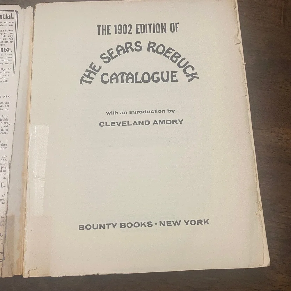 1902 Sears Roebuck Catalogue Bounty Books 1969 Reproduction Cleveland Amory